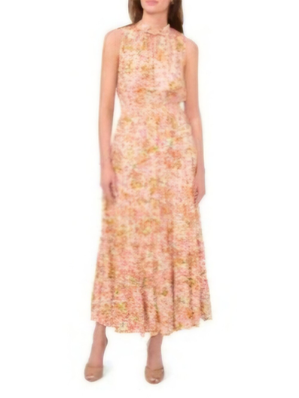 Halogen Tiered Maxi Floral Sleeveless Maxi Dress